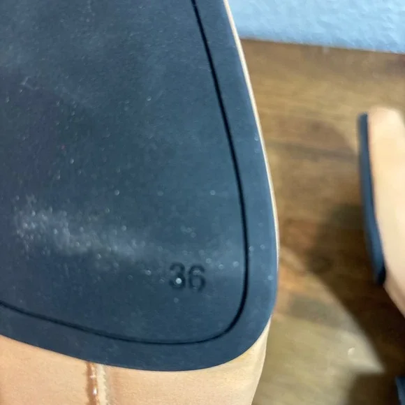 PuDing Block Heel Pumps Elastic Strap Square Toe Tan Shoes size 36 - Picture 9 of 10